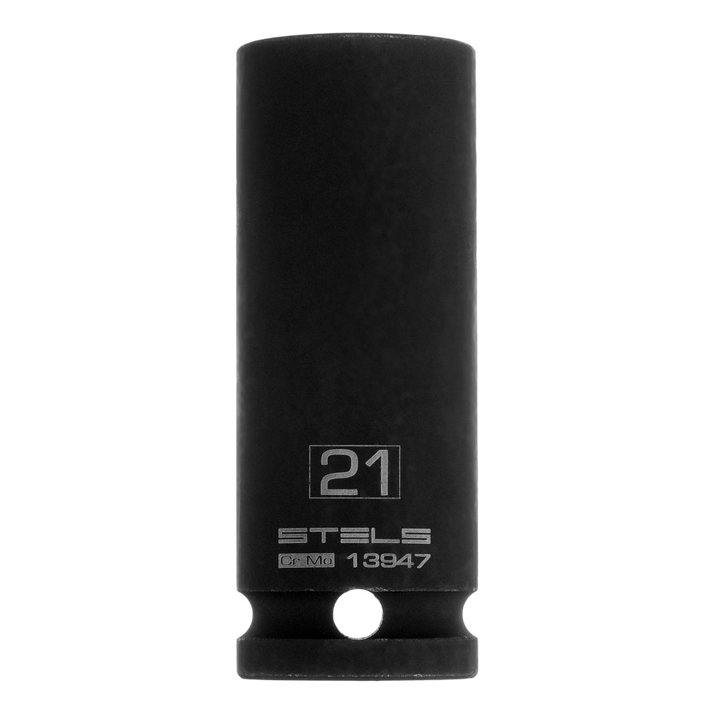 Вложка ударна, удължена, шестостенна 21 мм, 1/2", CrMo  STELS