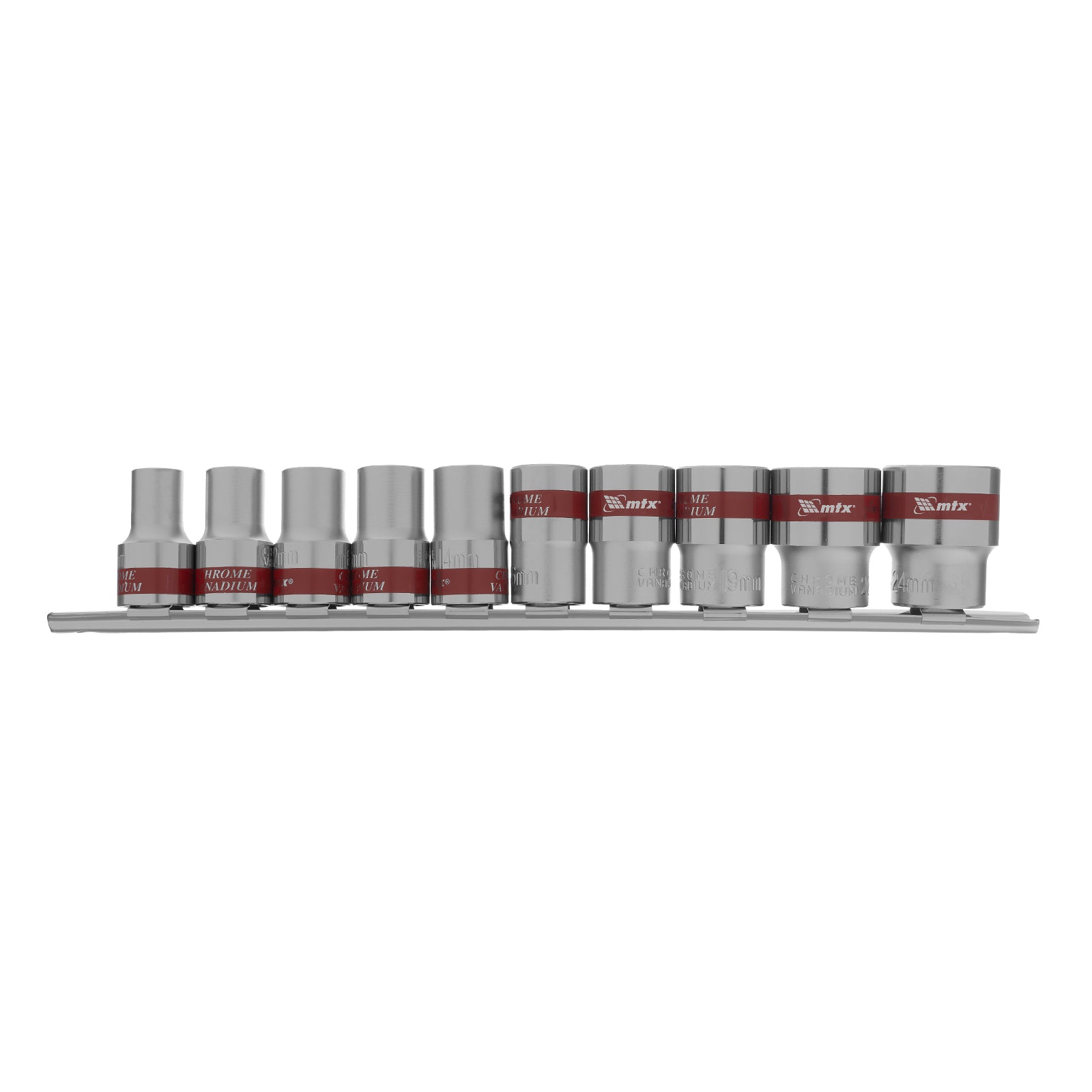 К-т вложки, 1/2", 12-стенни, CrV, 10 бр., 10-24 мм MTX