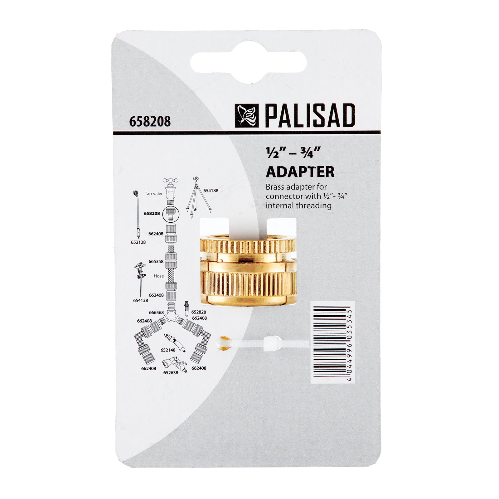 Адаптер за кран, вътрешна резба 1/2"-3/4", месингов Palisad