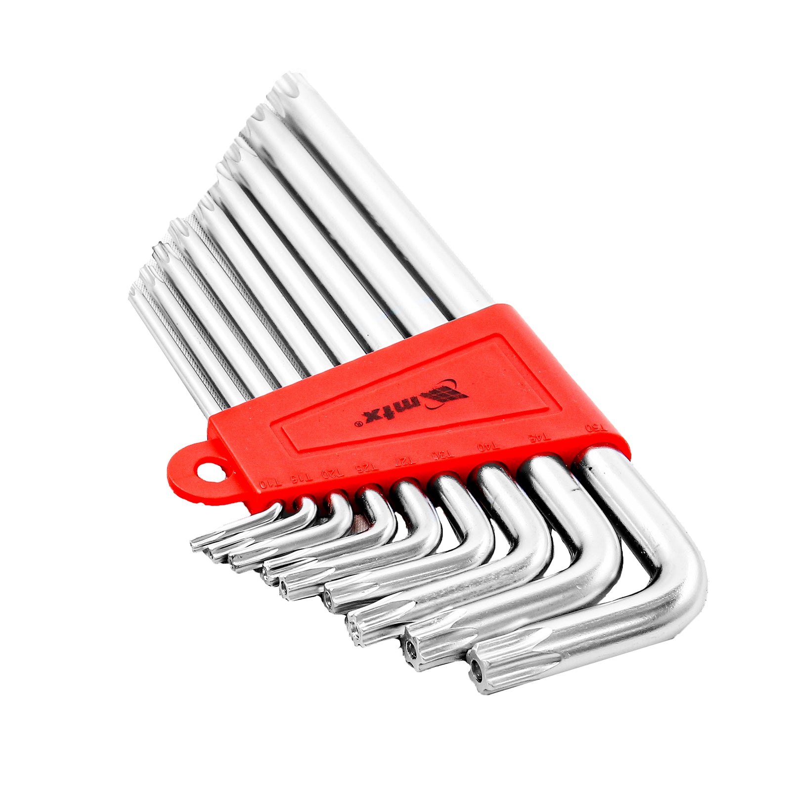 К-т ключове имбусни TORX, 9 бр.: T10-T50, CrV, дълги, матирани MTX