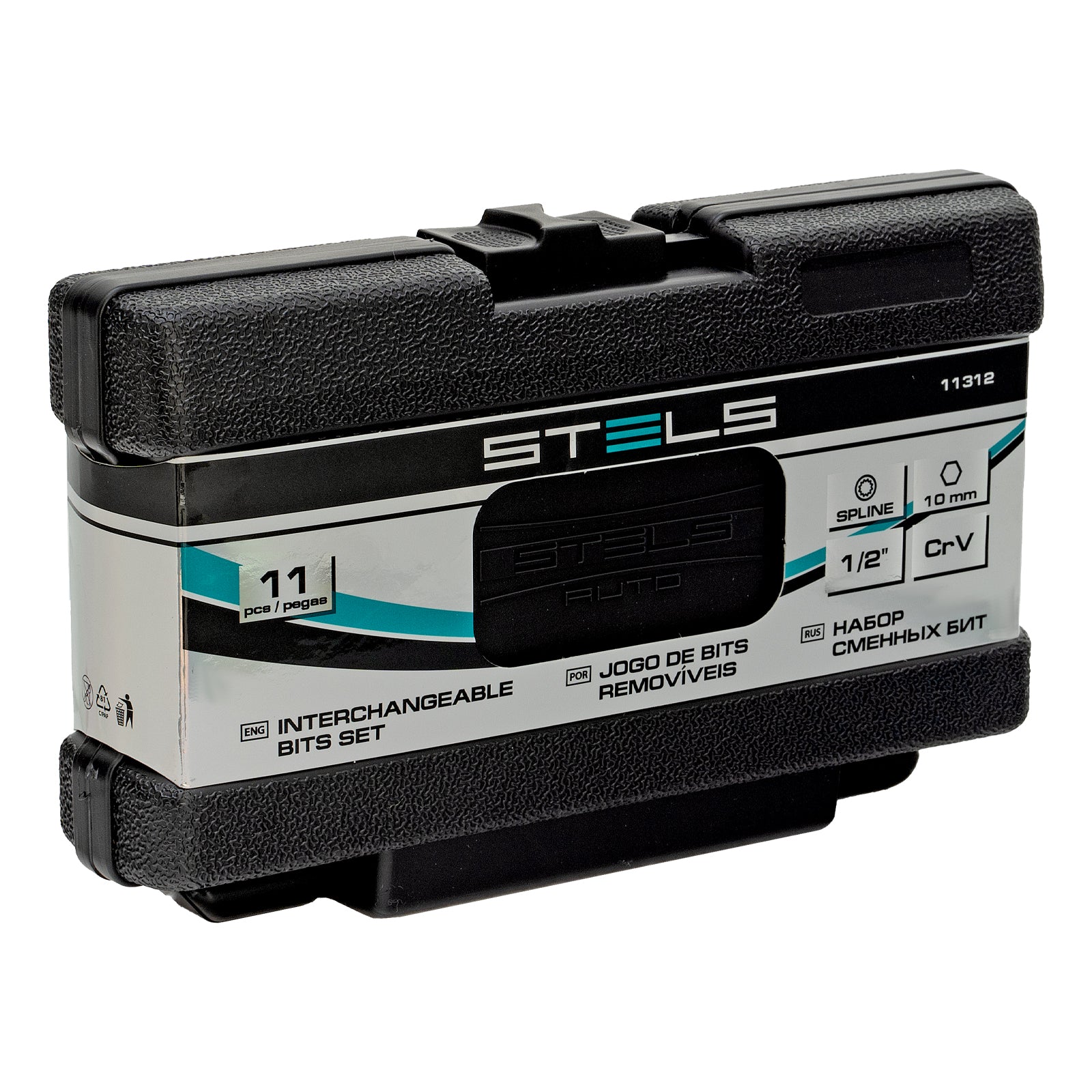 К-т битове SPLINE,  шестостенна опашка 1  1/2'', CrV,10 мм, 11 бр.  STELS