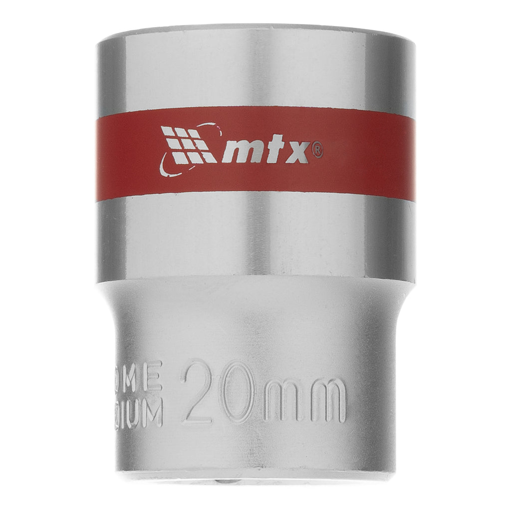 Вложка, 1/2", 20 мм, шестостенна, CrV, хромирана MTX
