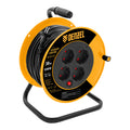 Удължител захранващ на кабелна макара 30m, 4 гнезда, IP20, H05Vv-F, 3G*1.5mm, 14A// Denzel