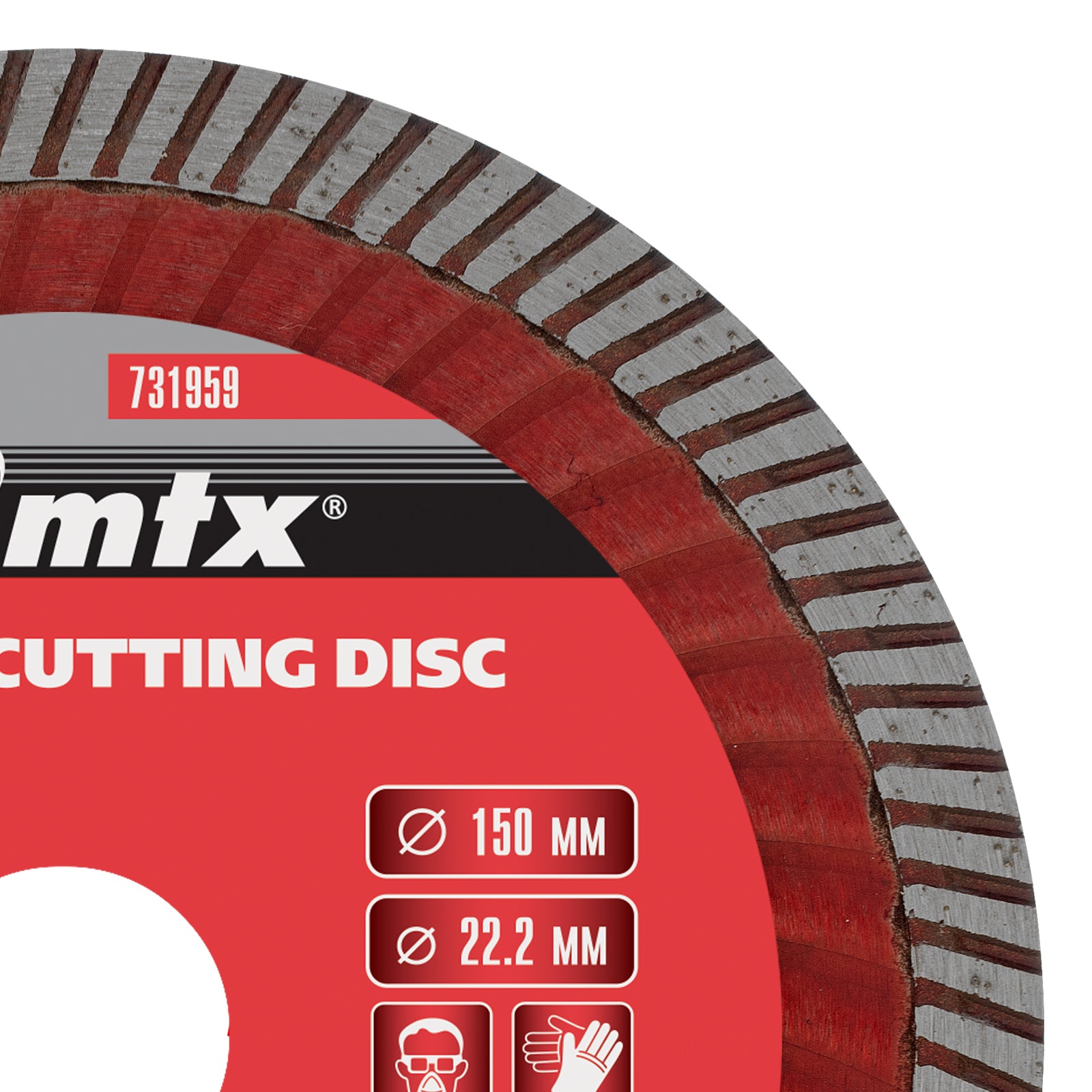 Диск диамантен за сухо рязане Turbo Extra, 150 х 22,2 мм MTX